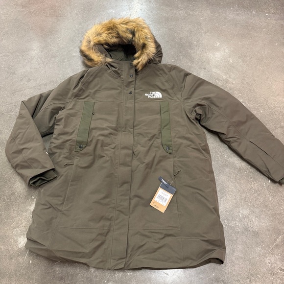 the north face women's new outerboroughs parka in new taupe Green xxxl - Picture 1 of 10